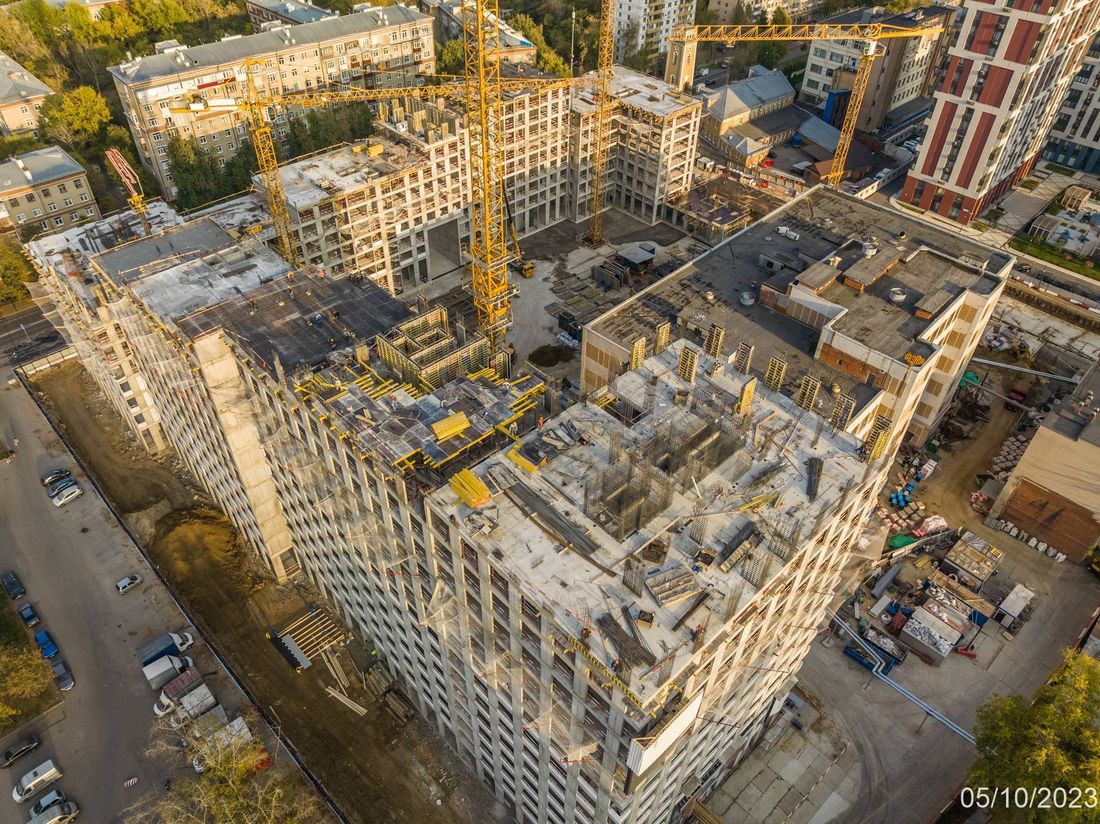 Ход строительства ЖК «Петровский парк II» за Октябрь 2023 г., фото №1