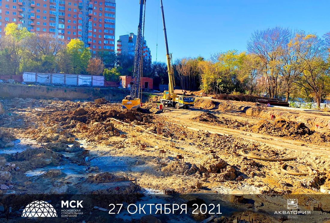 Ход строительства ЖК «Акватория» за Ноябрь 2021 г., фото №1