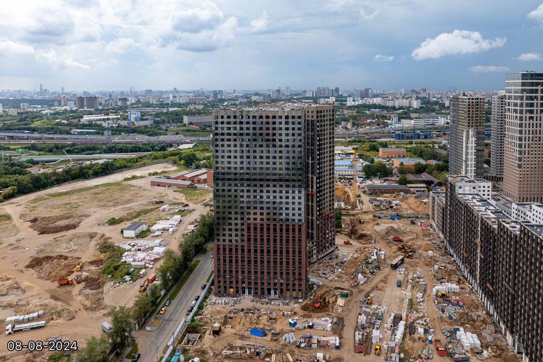 Ход строительства ЖК «Дмитровское небо» за Август 2024 г., фото №1