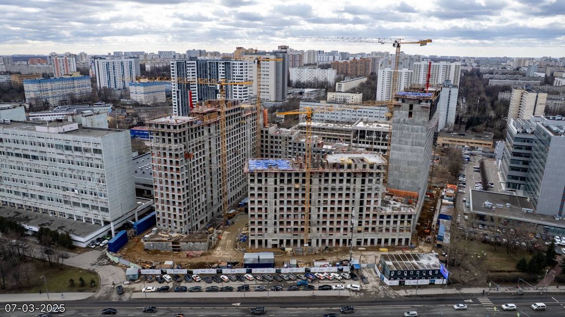 Ход строительства ЖК «Обручева 30» за Март 2025 г., фото №1