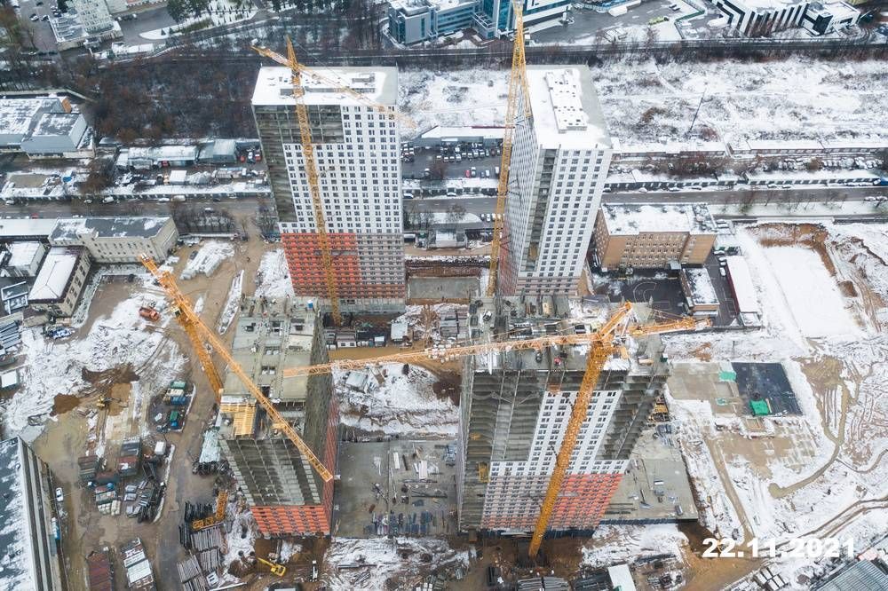 Ход строительства ЖК «Второй Нагатинский» за Ноябрь 2021 г., фото №1