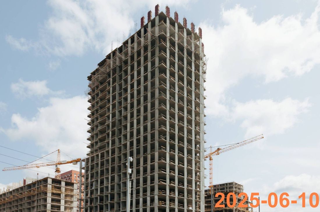 Ход строительства ЖК «Зелёный парк» за Июнь 2025 г., фото №1