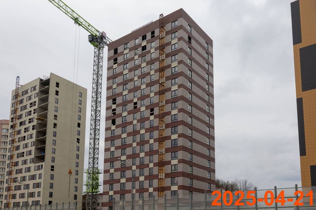 Ход строительства ЖК «Юнино» за Апрель 2025 г., фото №1