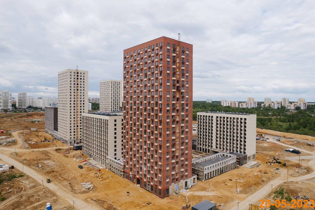 Ход строительства ЖК «Зелёный парк» за Май 2023 г., фото №1