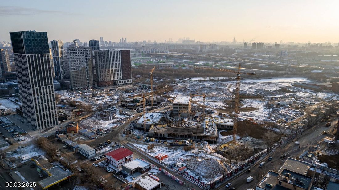 Ход строительства ЖК «Дмитровское небо» за Март 2025 г., фото №1