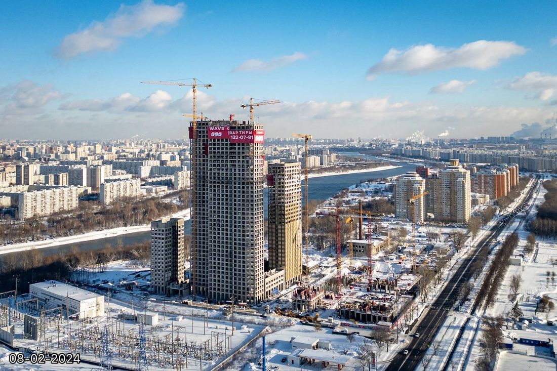 Ход строительства ЖК «Вейв» за Февраль 2024 г., фото №1