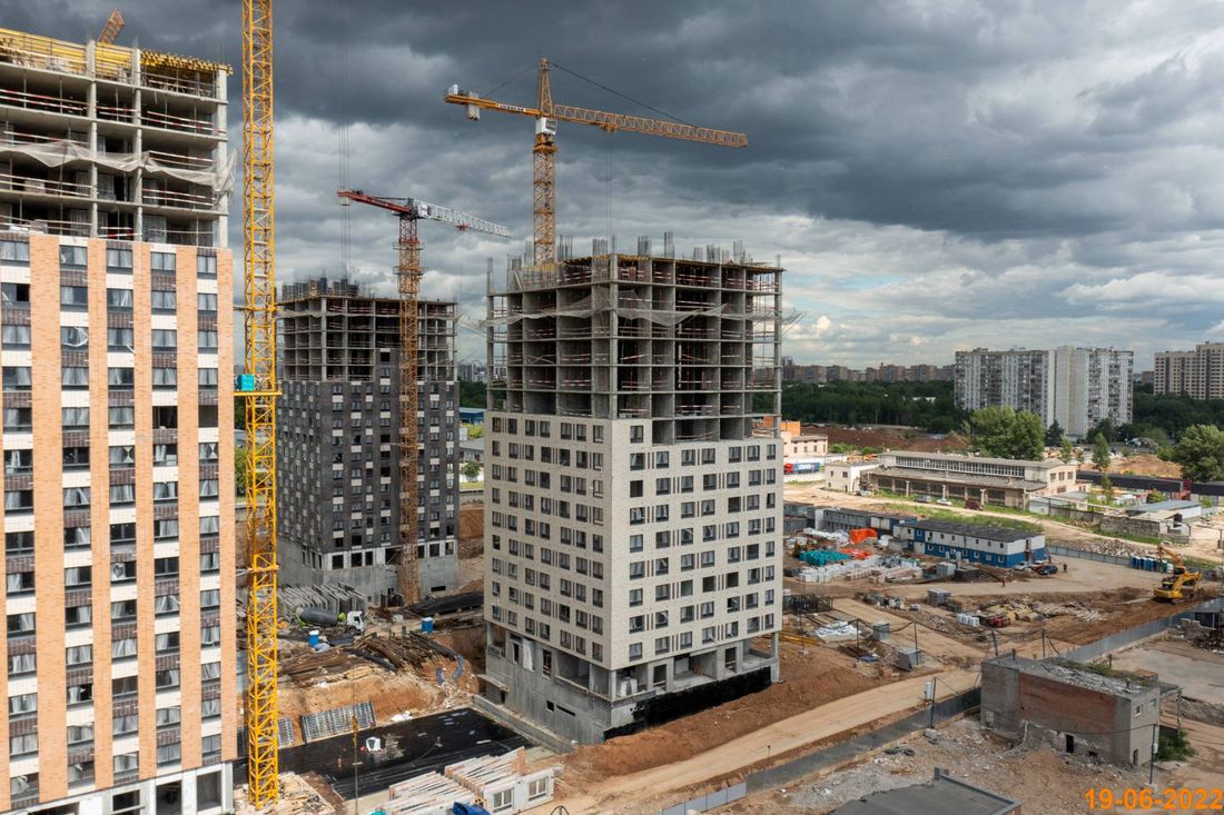 Ход строительства ЖК «Кавказский бульвар 51» за Июнь 2022 г., фото №1
