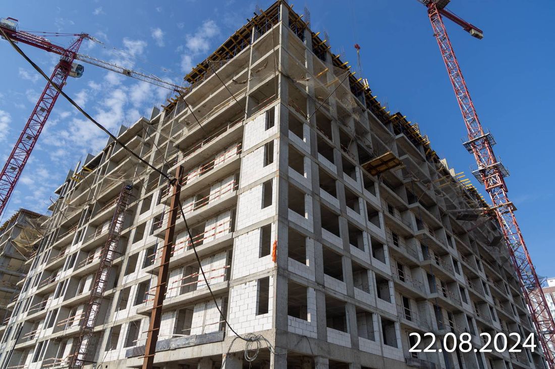 Ход строительства ЖК «Деснаречье» за Август 2024 г., фото №1