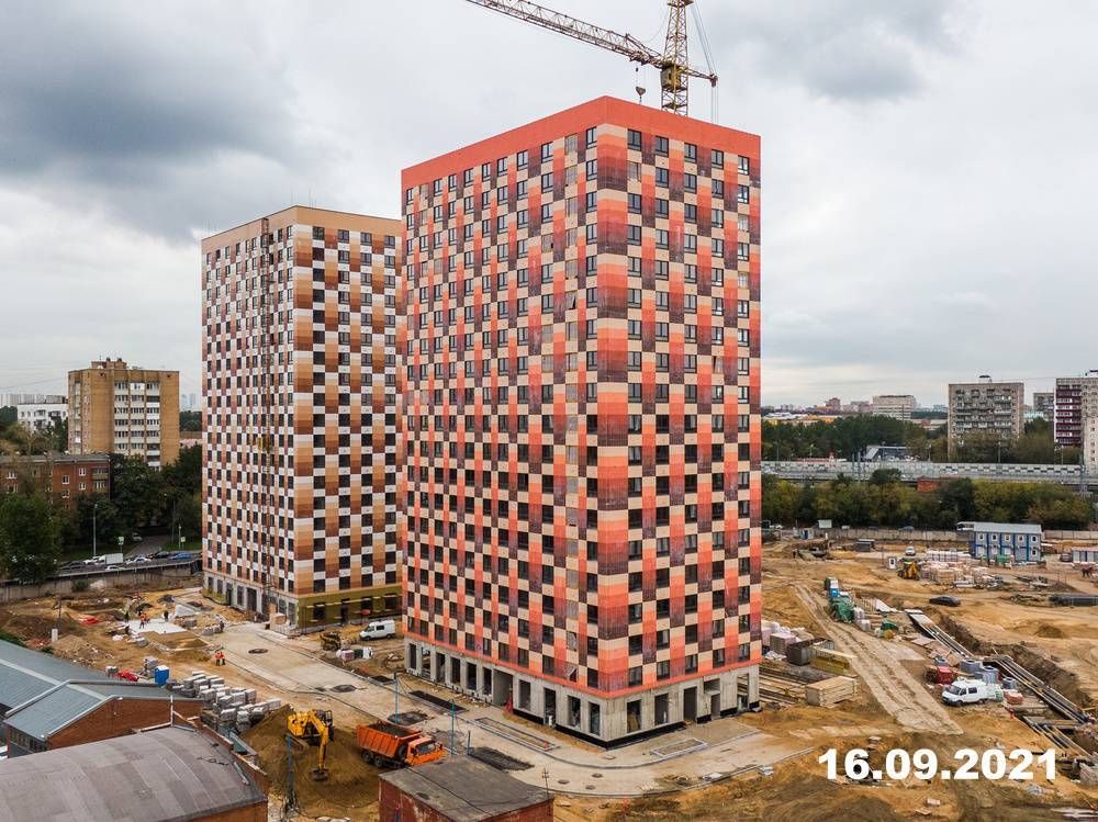 Ход строительства ЖК «Большая Академическая 85» за Сентябрь 2021 г., фото №1