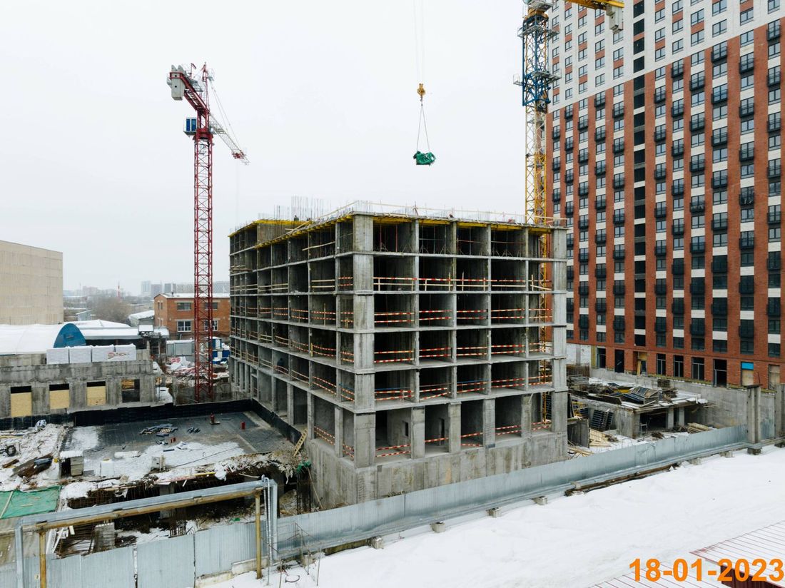 Ход строительства ЖК «Руставели 14» за Январь 2023 г., фото №1