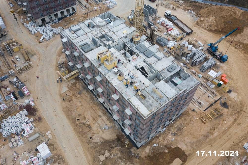 Ход строительства ЖК «Саларьево парк» за Ноябрь 2021 г., фото №1