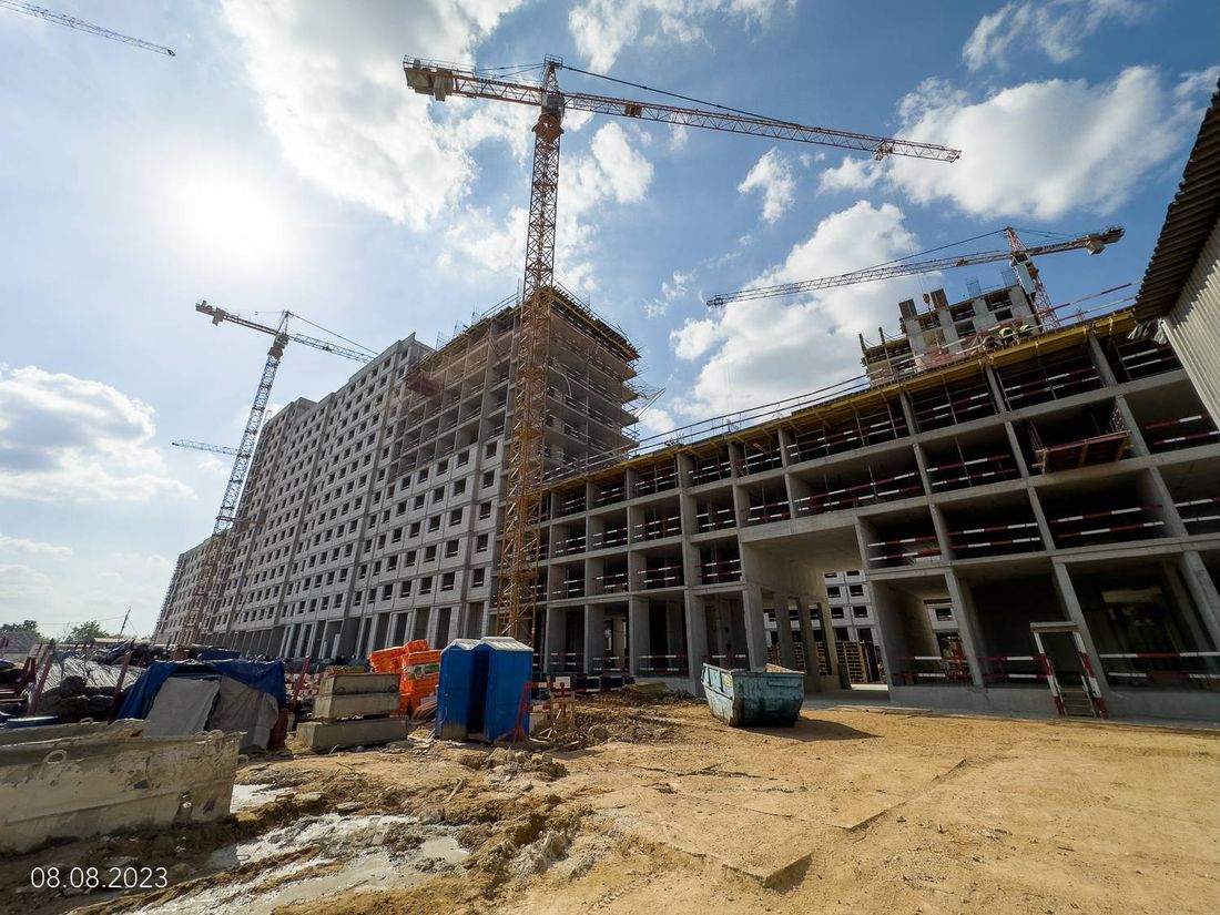 Ход строительства ЖК «Дмитровское небо» за Август 2023 г., фото №1