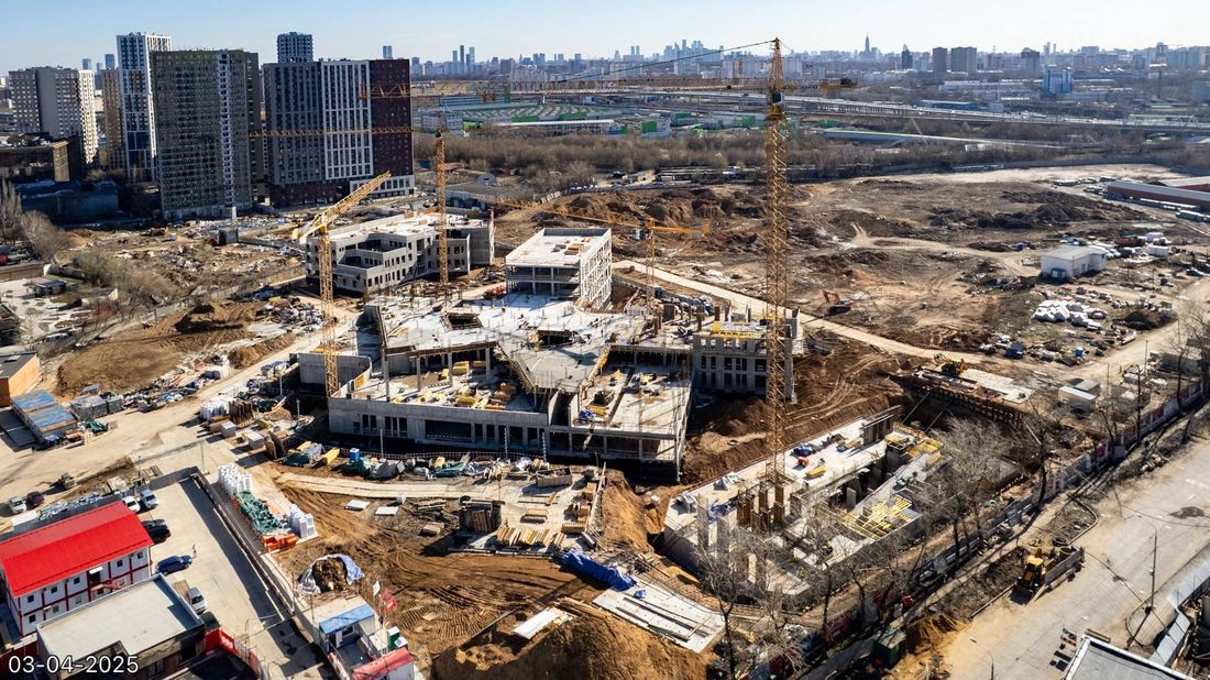 Ход строительства ЖК «Дмитровское небо» за Апрель 2025 г., фото №1