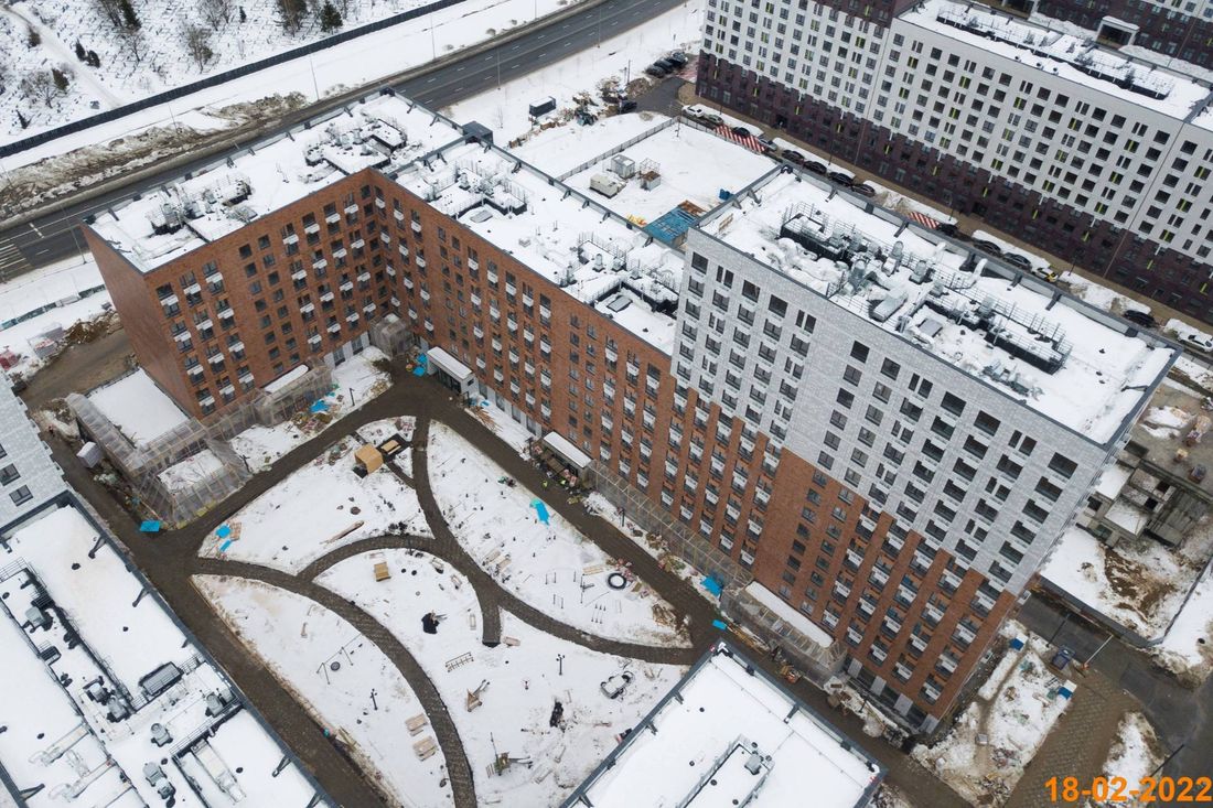 Ход строительства ЖК «Саларьево парк» за Февраль 2022 г., фото №1