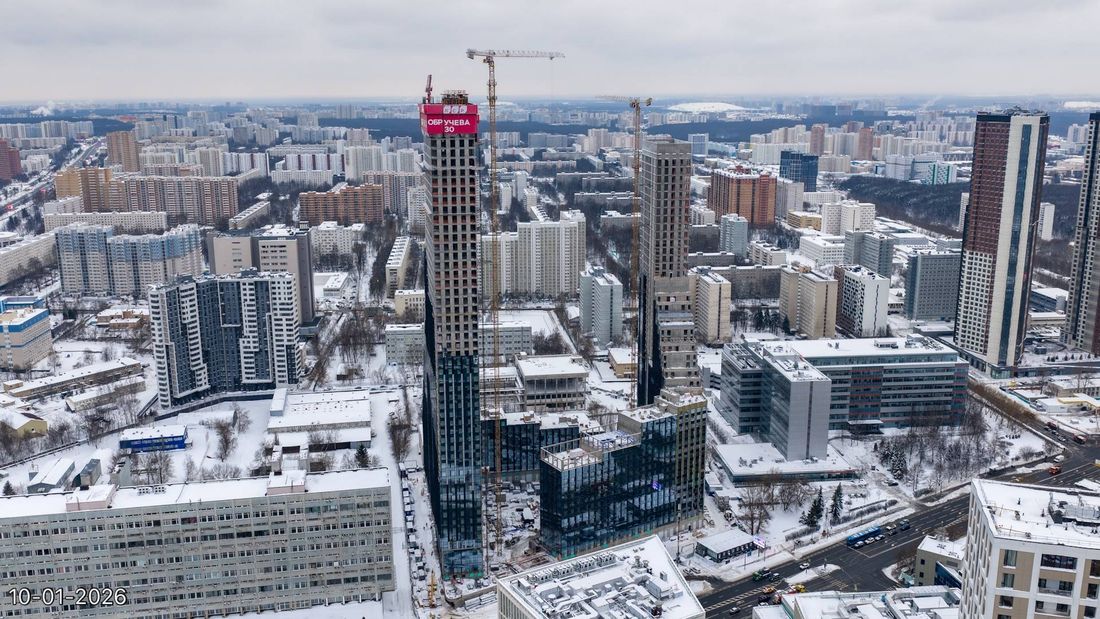 Ход строительства ЖК «Обручева 30» за Январь 2026 г., фото №1