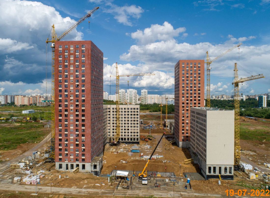 Ход строительства ЖК «Зелёный парк» за Июль 2022 г., фото №1