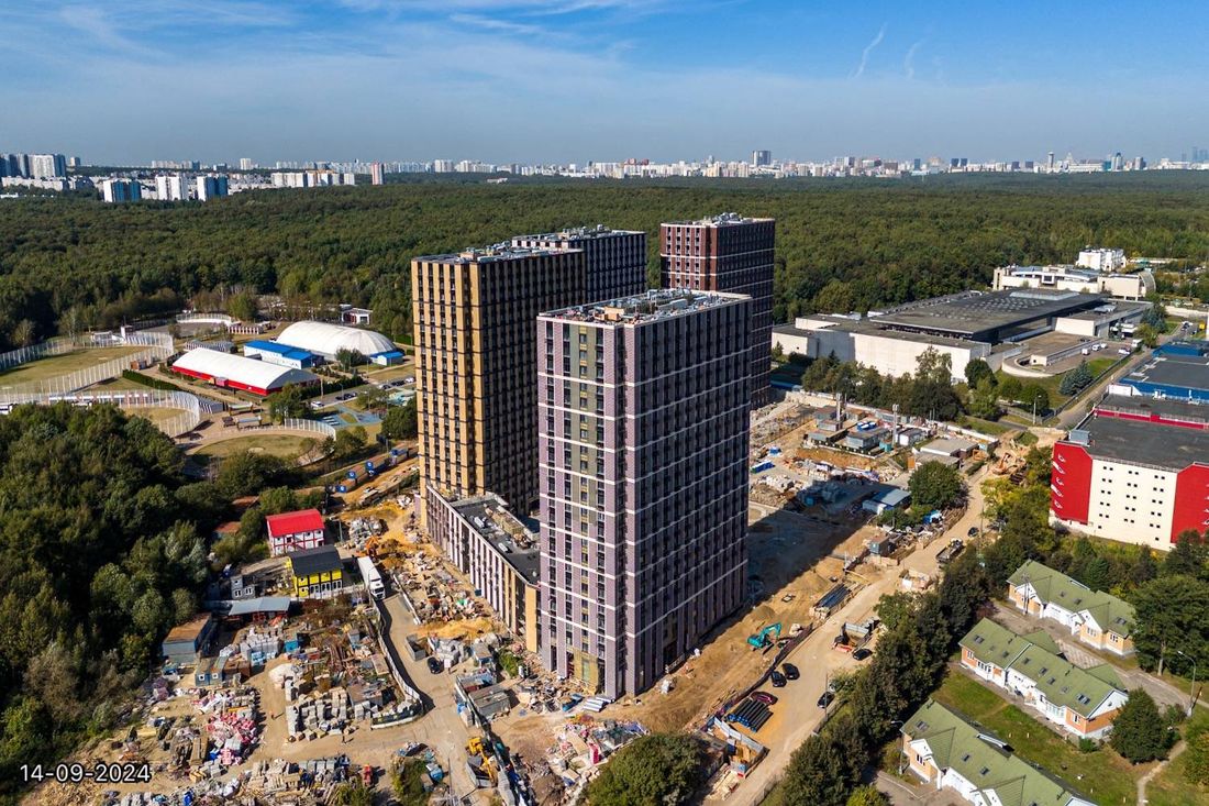 Ход строительства ЖК «Парксайд» за Сентябрь 2024 г., фото №1