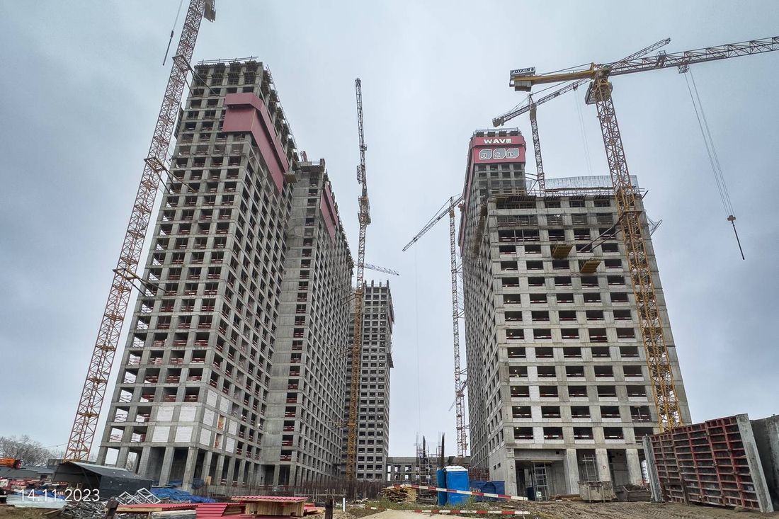 Ход строительства ЖК «Вейв» за Ноябрь 2023 г., фото №1