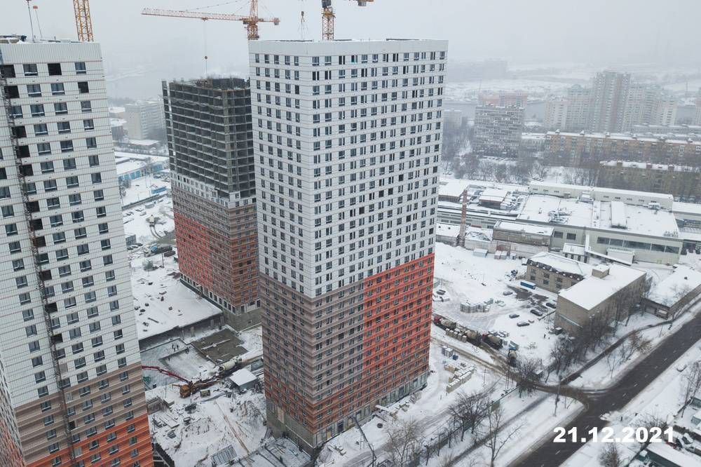 Ход строительства ЖК «Второй Нагатинский» за Декабрь 2021 г., фото №1