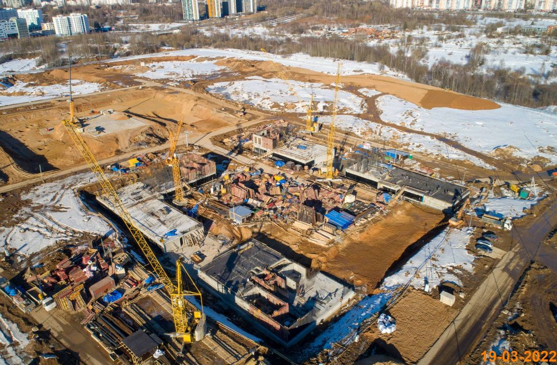 Ход строительства ЖК «Зелёный парк» за Март 2022 г., фото №1