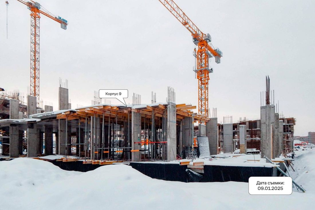 Ход строительства ЖК «Квартал Западный» за Январь 2025 г., фото №1