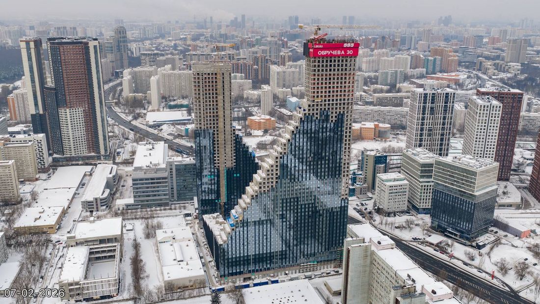 Ход строительства ЖК «Обручева 30» за Февраль 2026 г., фото №1