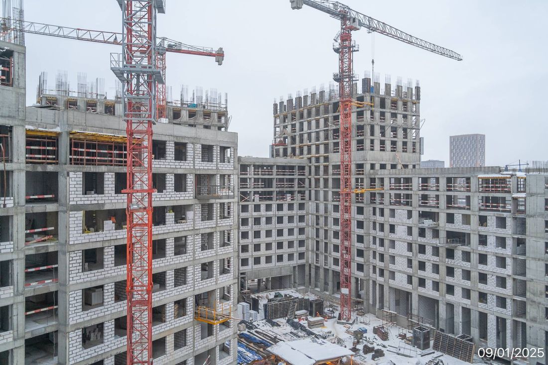 Ход строительства ЖК «Варшавские ворота» за Январь 2025 г., фото №1
