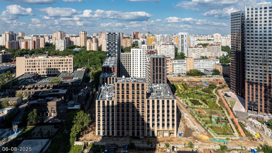 Ход строительства ЖК «Дмитровское небо» за Август 2025 г., фото №1