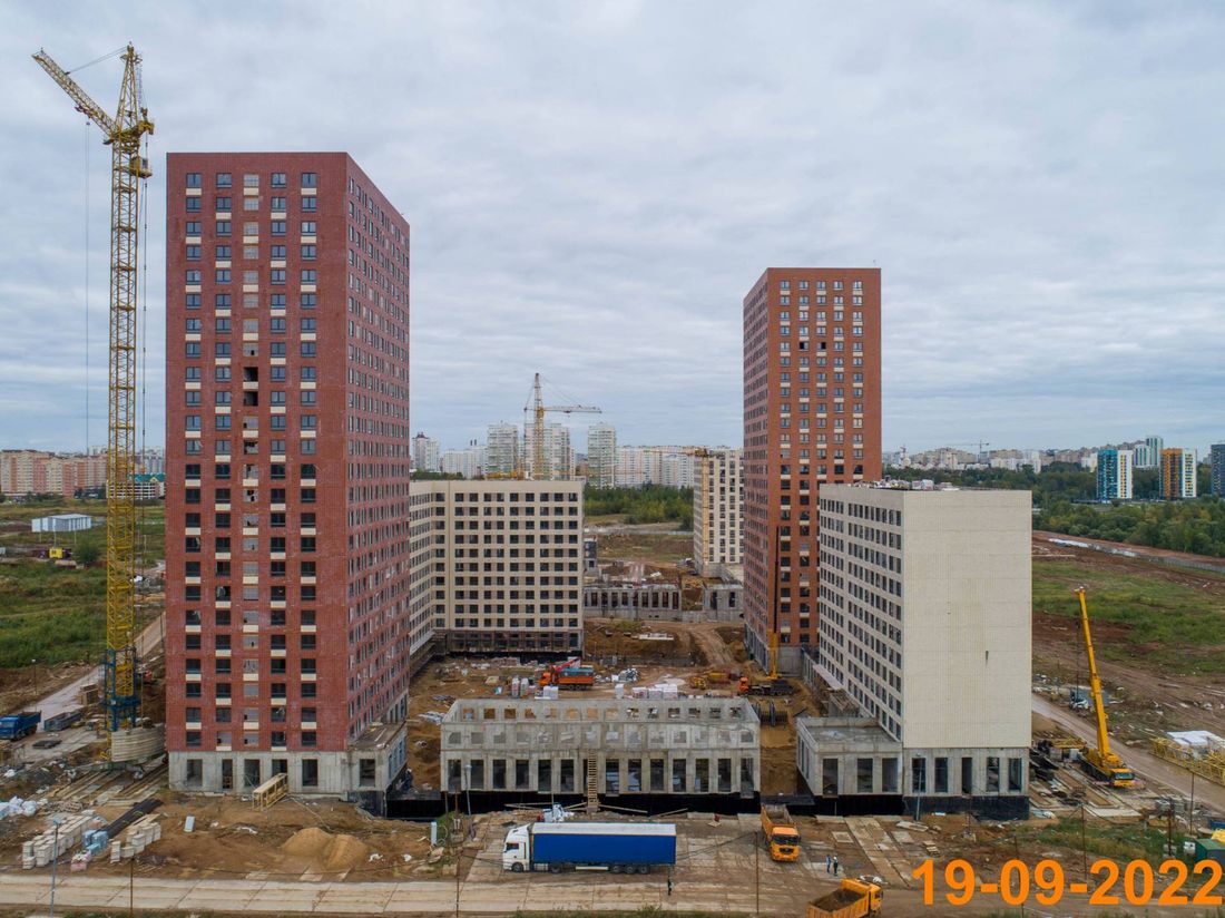 Ход строительства ЖК «Зелёный парк» за Сентябрь 2022 г., фото №1
