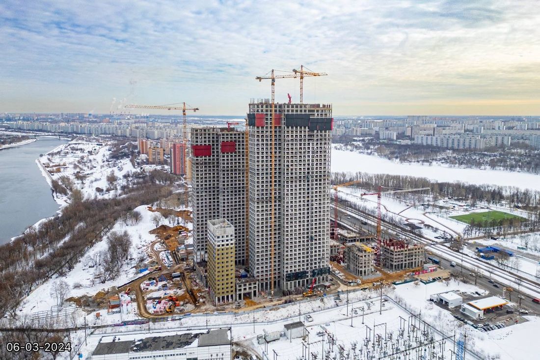 Ход строительства ЖК «Вейв» за Март 2024 г., фото №1