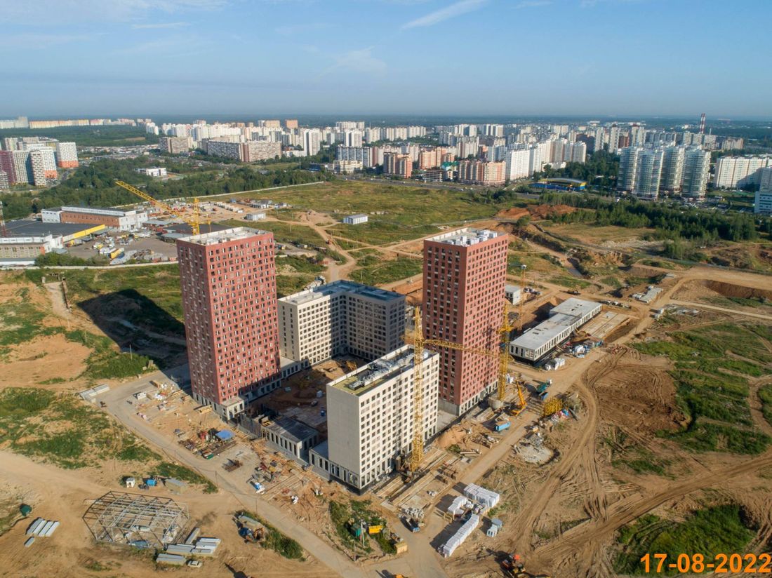 Ход строительства ЖК «Зелёный парк» за Август 2022 г., фото №1