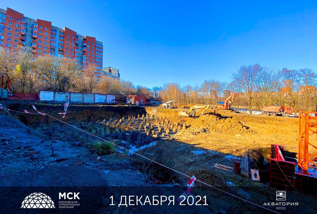 Ход строительства ЖК «Акватория» за Декабрь 2021 г., фото №1
