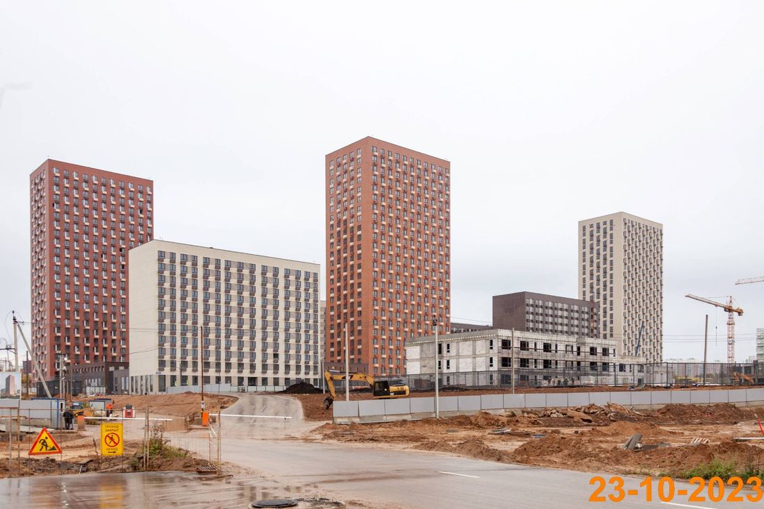 Ход строительства ЖК «Зелёный парк» за Октябрь 2023 г., фото №1