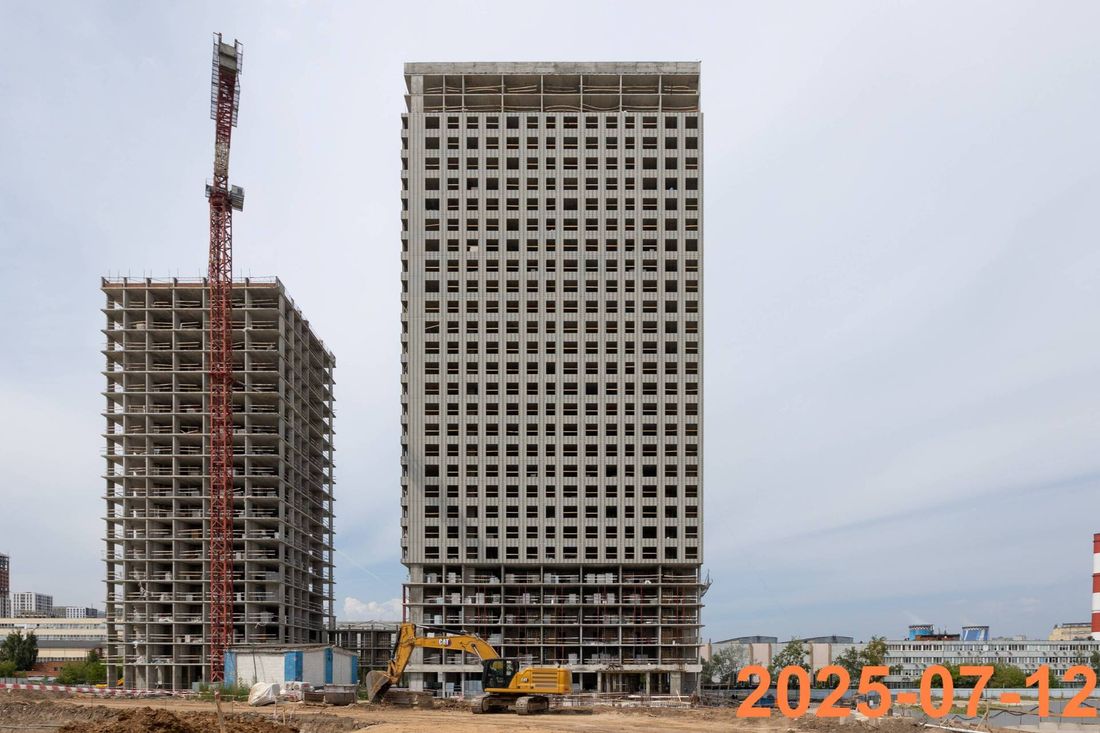 Ход строительства ЖК «2-й Иртышский» за Июль 2025 г., фото №1