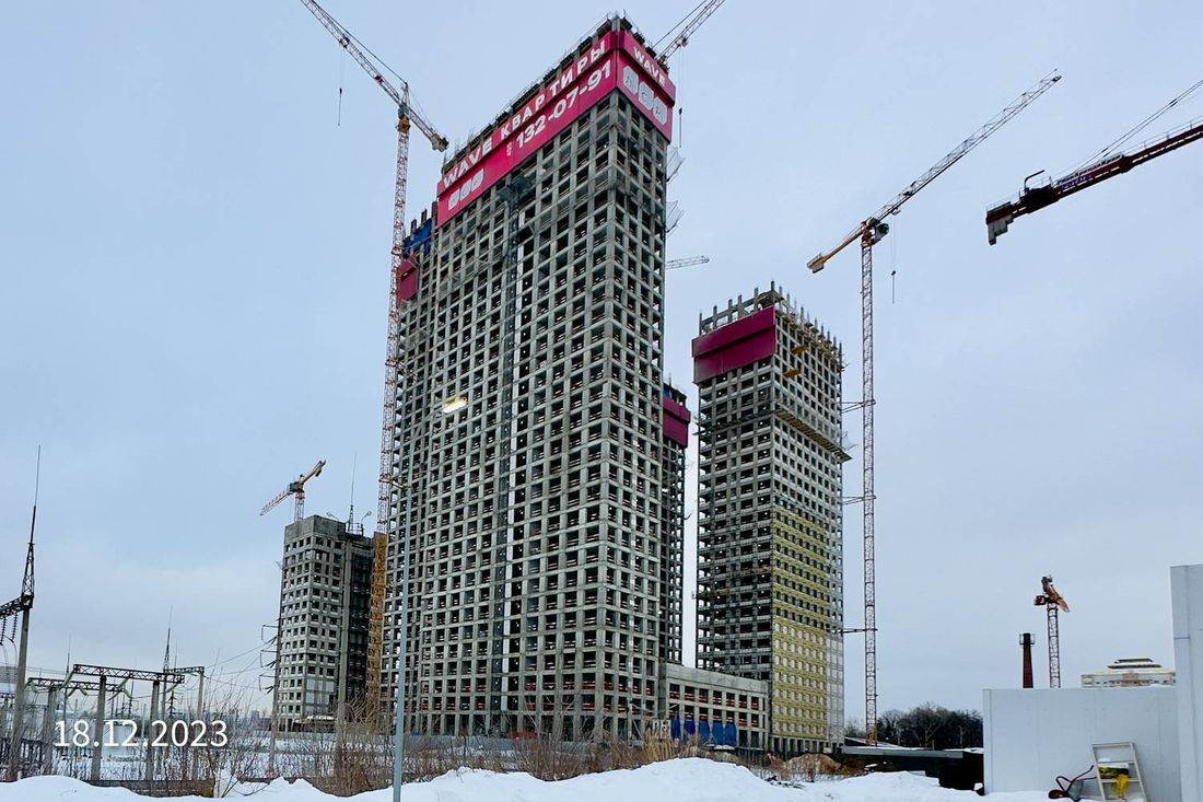 Ход строительства ЖК «Вейв» за Декабрь 2023 г., фото №1