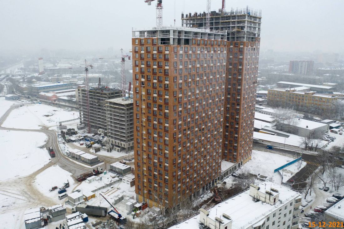 Ход строительства ЖК «Перовское 2» за Декабрь 2021 г., фото №1