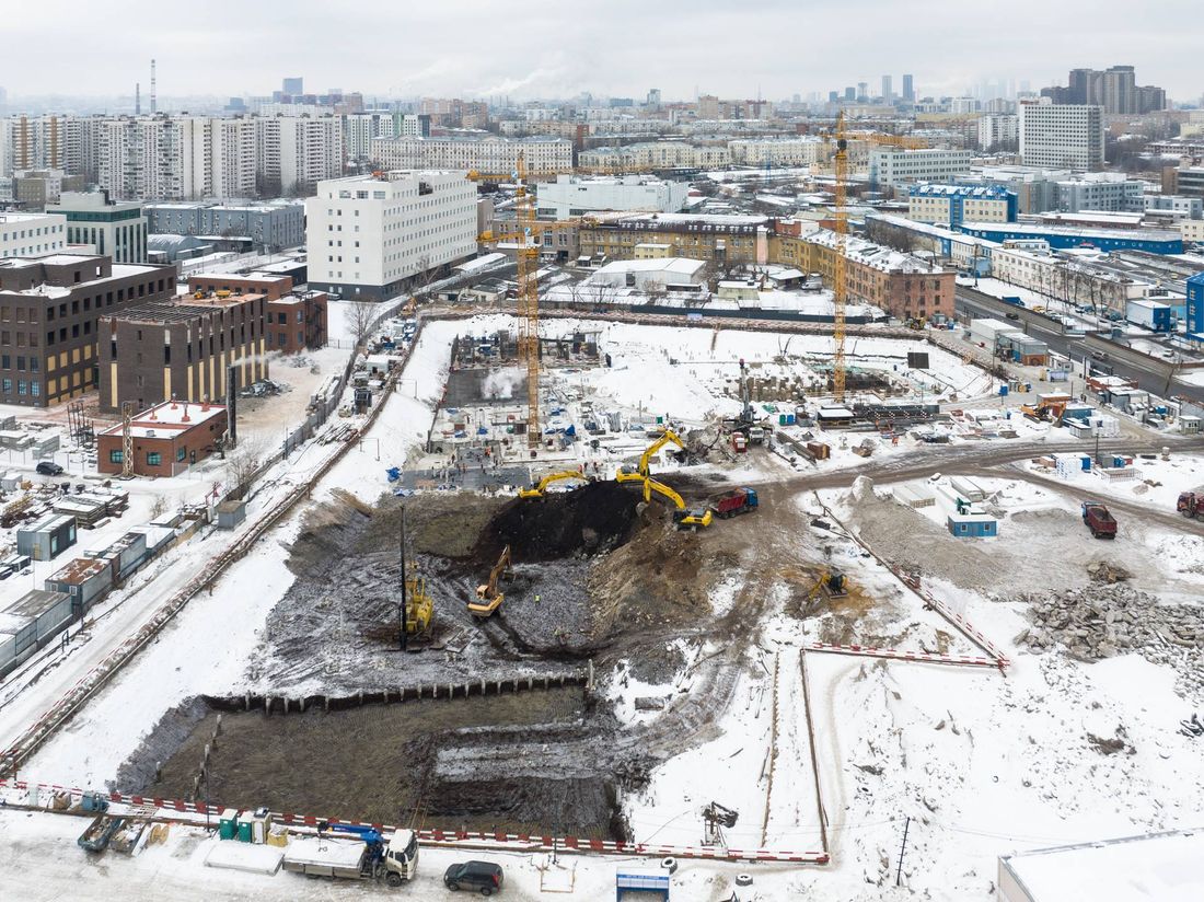 Ход строительства ЖК «Левел Южнопортовая» за Февраль 2023 г., фото №1