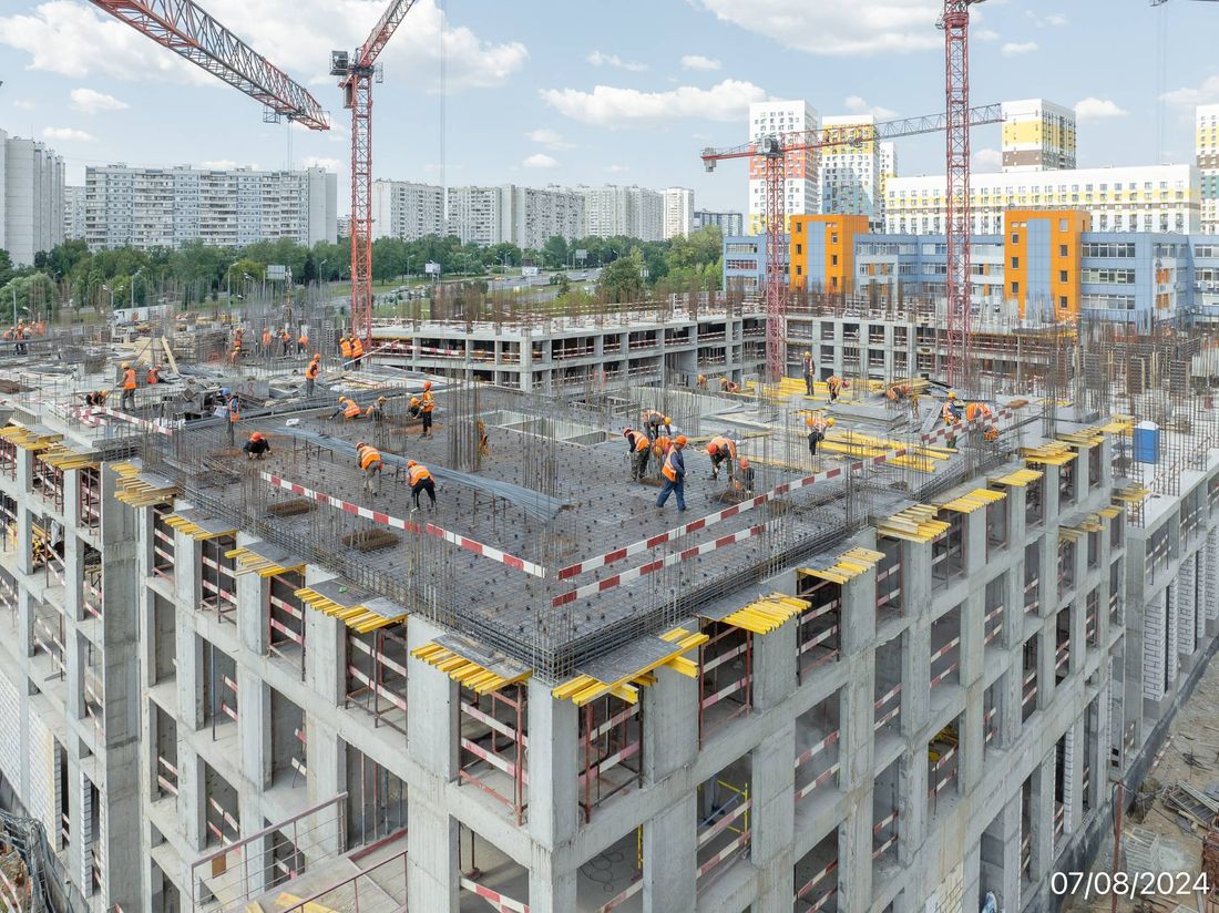 Ход строительства ЖК «Варшавские ворота» за Август 2024 г., фото №1