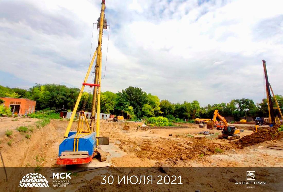 Ход строительства ЖК «Акватория» за Август 2021 г., фото №1