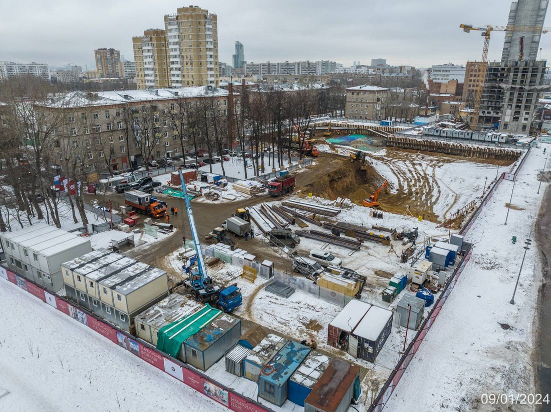 Ход строительства ЖК «Семеновский парк 2» за Январь 2024 г., фото №1