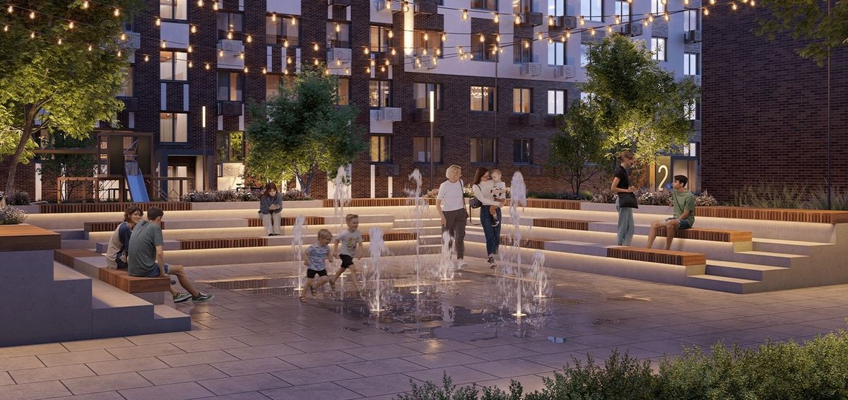 Контактный фонтан с амфитеатром