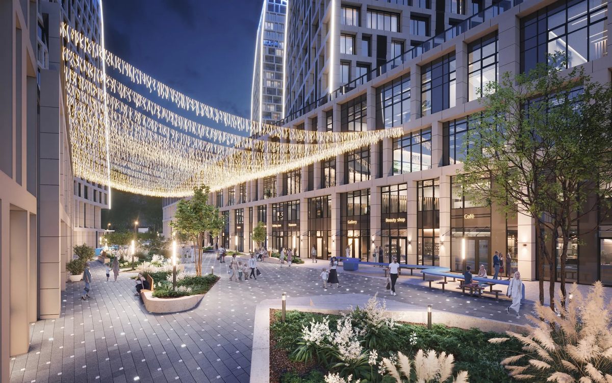 Динамичный пешеходный бульвар