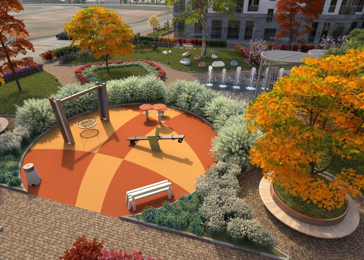 Детская площадка и веревочный парк