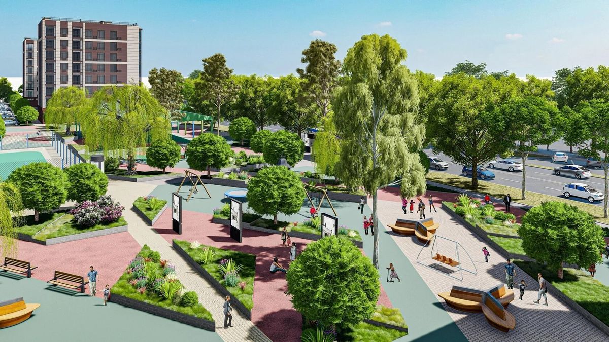 Благоустроенный двор