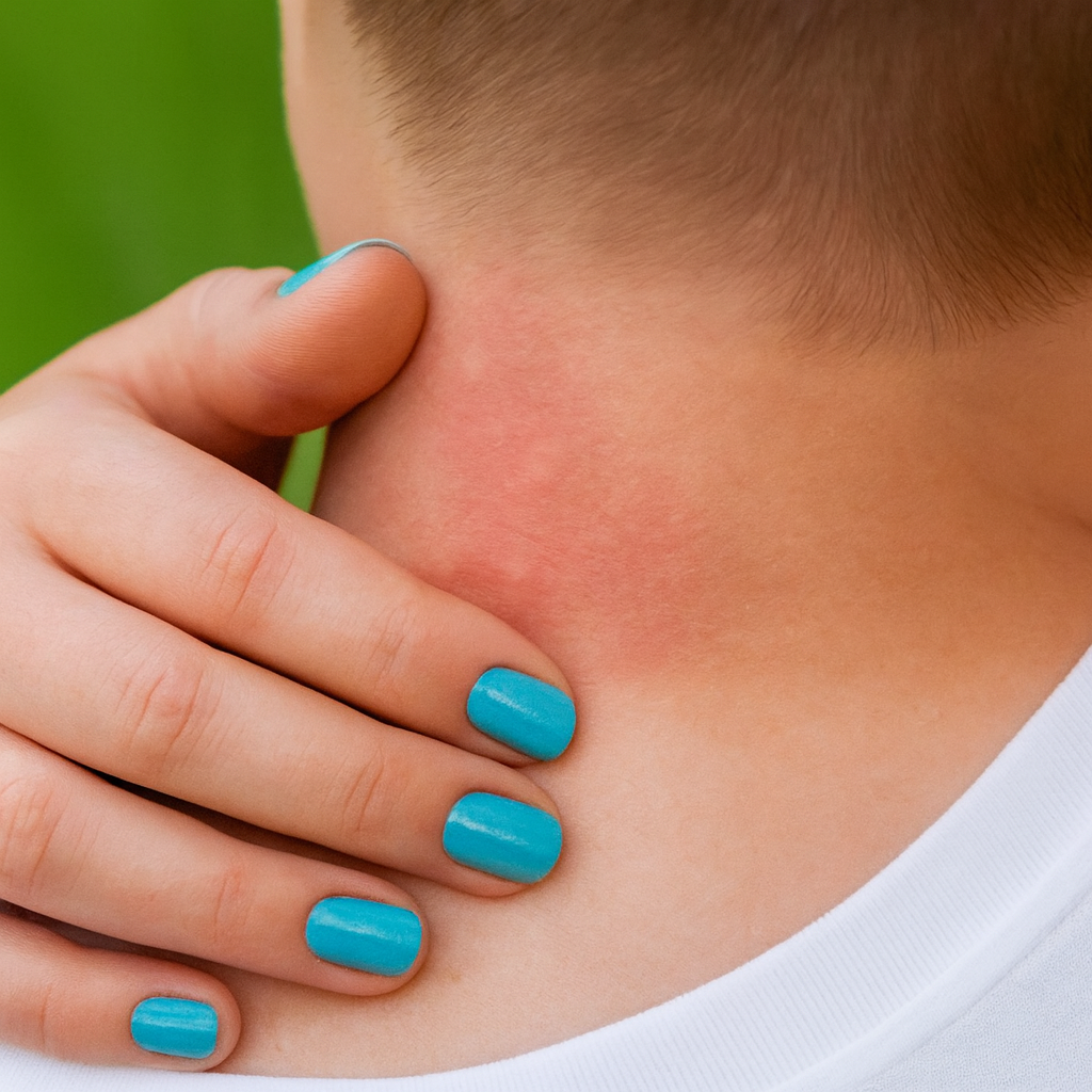 Укус постельного клопа на шее