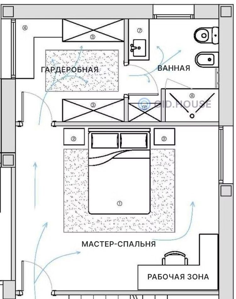 Квартира с мастер-спальней