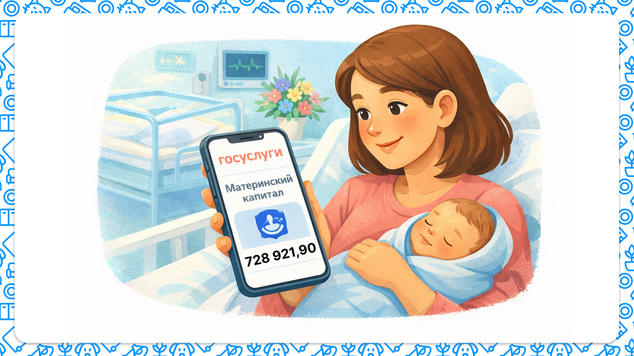Материнский капитал в 2026 году составляет 728 921,90 рублей