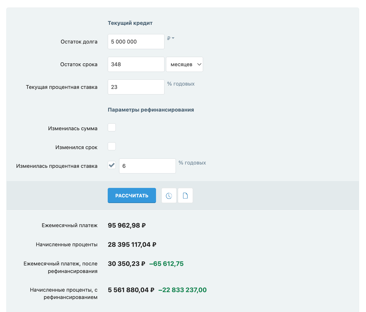 Рефинансирование 5 000 000 руб кредита на семейную ипотеку