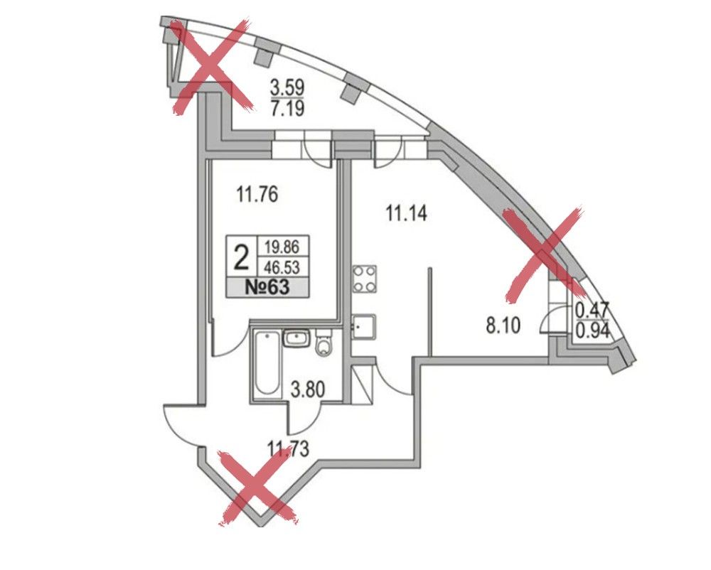 Скошенные углы в планировке квартиры