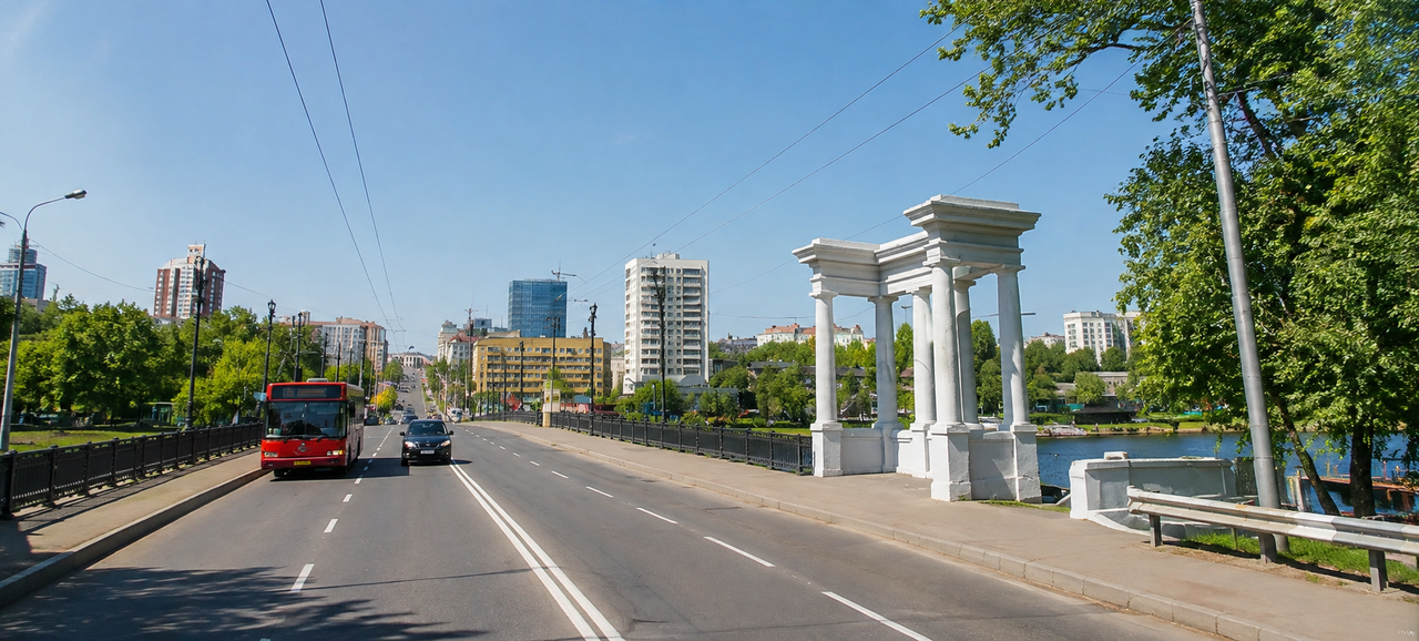 Вид с просп. Ильича на Ворошиловский район г. Донецка (генерация)